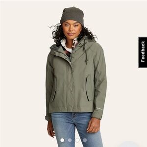 Eddie Bauer Green Sprig Women's Port Townsend Waterproof Rain Jacket Outdoor XL